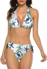 [Joyidec] Women's Bikini Sets Two Piece Swimsuit Sexy Swimwear Adjustable Halter String Triangle Bikini Bathing Suit