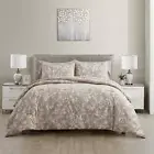 Comforter Set King Size, 7 Piece Khaki King Floral Comforter Bedding Sets Botani