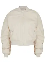 Isabel Marant étoile Bessime Ruched Cotton-blend Bomber Jacket - Beige - 42 (UK14 / L) 42 (UK14 / L)