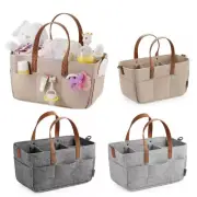 Foldable Felt Storage Bag Baby Diaper Caddy Organizer Travel Bag Nursery Basket
