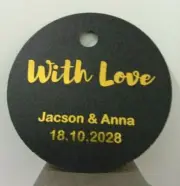 20x Black White Gift Tags Gold Silver Foil Wedding Birthday Party Favor Box Tags
