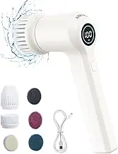 Electric Spin Scrubber, Cordless Power Rotating Brush, 2 Speeds, 6 Replaceable Brush Heads, Handheld Shower Bathroom Scrubber for Cleaning Floors, Windows, Bathtubs, Tiles, Sink, Car