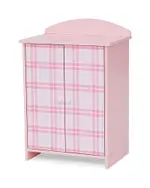 Sophia's by Teamson Kids Aurora Princess 18 Doll Pink Plaid Closet with Bathrobe & Slipper Pink/White - Ages 3-7