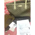 保證正品 GUCCI 211137 白色PVC防水拉鍊購物包