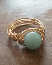 Gold Ring For Women Natural Agate Stone All Size Available