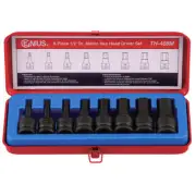 Genius Tools 8pc 1/2" Dr Metric Hex Impact Bit Socket Set TH-408M