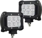 AUXTINGS 4 inch 18W LED Work Lights Bar Flood Beam Driving Fog Lights Pods for Off Road Truck Car ATV SUV Vehicle 4X4(Pack of 2),DC 12V 24V