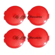Tupperware NEW Set of 4 RED Mini Clamshell Pill Keepers Round Pocket Containers