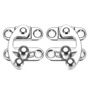 Right and Left Latch Hook Hasp Swing Arm Latch Silver Tone 2 Set