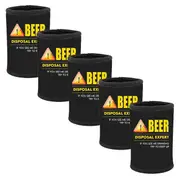 5pc Beer Disposal Expert Neoprene Stubby Holder Sleeve For 375ml Bottles/Cans