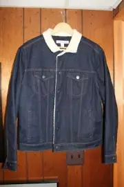Amazon Essentials Men's Sherpa Jacket NEW Jean Jacket wool lined. LARGE