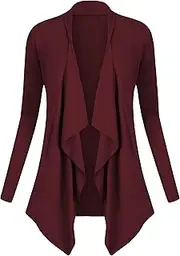 [Urban GoCo] Women's Drape Front Open Irregular Hem Cardigan