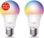 Tapo Smart Wi-Fi Light Bulb Multicolour E27 60W Equivalent Voice Control 2-Pack
