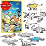 National Geographic Kids Stained Glass Kit - Glow in the Dark Dinosaur Toys, Kid