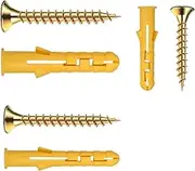 Senshuomy 120 Pcs Wall Plugs and Screws Set,Screws and Wall Plugs Set for Brick Concrete Drywall Self Tapping Screws and Wall Plugs,Includes Screws and Rawl Plugs in Compartment Box,3 Sizes