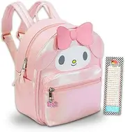 [Sanrio] My Melody Mini Backpack for Women Set - 10" Faux Leather My Melody Backpack with 3D Ears Plus Bookmark for Teens | My Melody Backpack Purse Bundle, Multicolor, My Melody Mini Backpack, My Melody Mini