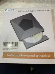 Proslife USB Type-A & C Externa Drive Double Data Line External Optical Drive
