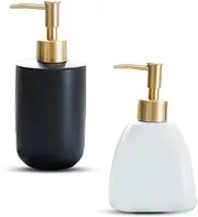 Simple Toilet Ceramic Hand sanitizer Shower Gel Shampoo Water Bottle Toilet Hotel Lotion Press Bottle (Color : White Bottle)