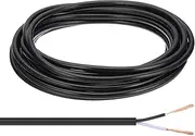 uxcell 15Ft 18/2 PVC Covered Wire, 300V SVT Round Lamp Cord Insulated Heat Resistant Electronical Flexible Cable for LED Lamp Wire Audio Cable Speaker, Black, UL Listed
