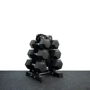 60kg Hex Dumbbell Set (7.5-12.5kg*2) + A-Shape 3 Pairs Rack
