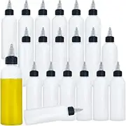 20 Pcs 4 Oz Plastic Squeeze Condiment Bottles with Twist-on Cap Lids,Sauce Bottle with Squeeze Top,Squirt Condiment Bottles for Ketchup,Mustard,Olive Oil and More