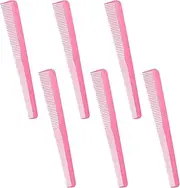 Boao 6 Pieces Tapered Comb Carbon Fiber Salon Hairdressing Fine and Wide Tooth Comb Heat Resistant Tapering Barber Stylist Cutting for Men Women(Pink)