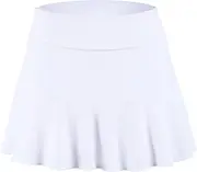 [Rainbow Tree] Tennis Skirts for Women,Athletic Golf Pleated Skirts with Shorts Indoor Exercise,Runs Large