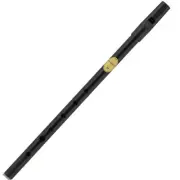 Feadog Brass Tin Whistle Key of D Irish Penny Flute Made in Ireland, Black