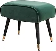 Footstools,Footrest Padded Soft Footrest Stool,Rectangle Footstool with Legs,Vanity Dressing Stool/Green/Suede