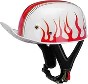 German Styled Retro Open Face Personalized Helmet Motorcycle Half Shell Helmet Men Women Adults Baseball Cap Style Helmet Cruiser Chopper Moped Scooter ATV Jet Helmet DOT Approved