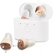 Elonvoc Nano Digital Rechargeable Hearing Aids - Hearing Amplifiers with Noise Cancelling,Mini in Ear Hearing Aids Invisible for Seniors & Adults with Hearing Aid Accessories,OTC, Pair (Beige)