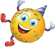38" Inch 96 cm Qualatex Balloon Shape Smiley Guy Birthday Foil Party Supplies