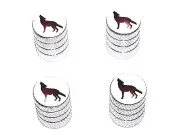Wolf Howling - Tire Rim Valve Stem Caps - Aluminum