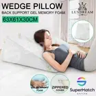 Cool Gel Memory Foam Bed Wedge Pillow Cushion Neck Back Support Sleep Bedding