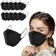 Black KF94 Face_Mask, Disposable for Adult Protection Face_Masks, 4 Layers Non-Woven Protective 3D (Black)