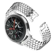 Catzon 22MM Fish Scale Grain Replacement Metal Band For Samsung gear S3/Amazfit S3/GTS-Silver