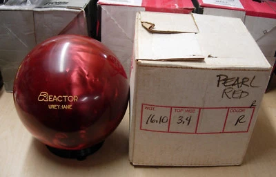 =16.10, TW 3.4 1987 Star Trak REACTOR Urethane Bowling Ball Red Pearl Solon OH