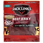 Jack Links Beef Jerky DR PEPPER Flavor Meat Snacks 2.85 oz 100% Beef JUL 2025