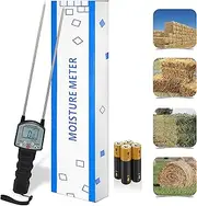 Hay Moisture Meter Tester with TrueMoist™ Technology for Accurate Monitoring, Portable Hay Bale Moisture Tester for Forage and Alfalfa, with LED Warning Moisture Meter 1 Year Warranty
