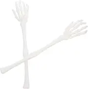 BESPORTBLE Halloween Skeleton Hands Salad Tongs - Spooky Skull Claw Serving Utensils for Appetizers - for Parties and Day of The Dead Celebrations