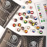 MARBLEFLAGS 3 Packs Marbles with Country Flags | 10 Random Flags Per Pack | Small World Collection
