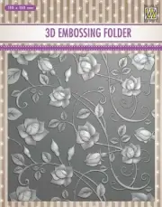 Nellie Snellen 3D Embossing Folder 6x6 Roses Background EF3D011