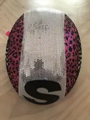 (S)-On the Go Glam Gear Helmet Raskullz for Justice Sequins Pink Leopard Ages 5+