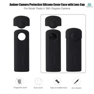 RICOH Andoer 相機保護矽膠套帶鏡頭蓋適用於理光 Theta V 360 度相機 Came-021