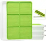 Seed Tray Kit BPA-Free 3-Pack Wheatgrass Growing Container Soil-Free