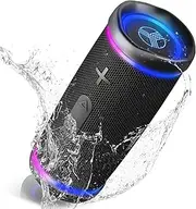 TREBLAB HD77 - Revolutionary Portable Bluetooth Speaker - 360° True Wireless Stereo, Loudest 25W HD Sound, Loud Powerful Bass, 12H Play, Ambient LED, Best for Sports Workouts Outdoors IPX6 Waterproof