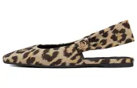 在飛比找Yahoo!奇摩拍賣優惠-DIOR迪奧 Mizza 豹紋露跟芭蕾 平底鞋 女款 棕色