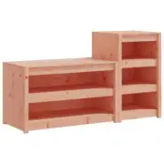 Outdoor Kitchen Cabinet Storage Shelf Cupboards 2pcs Solid Wood Douglas