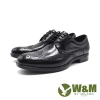 在飛比找PChome24h購物優惠-W&M(男)MD輕感菱形紋綁帶紳士皮鞋 男鞋-黑色(另有咖色