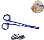 Professional J2 Stainless Steel Colostomy and Ileostomy Scissors with Blunt Tip for Ostomy Bag for Doctors, Veterinary Nurses (Blue, 5.5 Inch)
